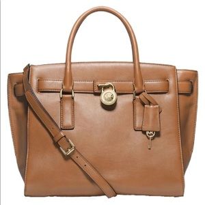 Michael Kors Hamilton Padlock Leather Tote